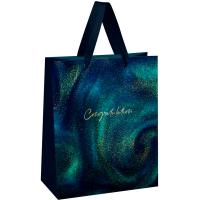 Пакет подарочный 26*32*12см "Northern lights" отд. фольгой блестки MESHU /MS_66182/Рельеф