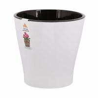 Кашпо Лея 2,2л белый со вставкой/М7928