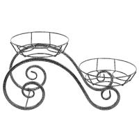 Подставка РЗДИ Настольная ПРУТ Волна 2 горшка графит