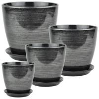 Бутон черн/серебро из 4-х 391165