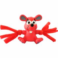 Игрушка с Крыса с плюшем с пищалкой красная из латекса 7см/ЛС321/Евро
