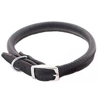 Ошейник Zoo-M Cord кожа круглый черный D5мм пряжка 10мм обхват 18-22см/410210/Дарэлл