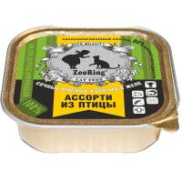 Кошки ZooRing желе ассорти из птицы ж/б 100гр/16шт/313291 ЧЗ