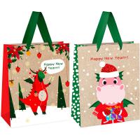 Пакет подарочный 18*23*10см "Год Дракона" крафт микс MESHU/Рельеф