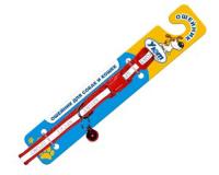 Ошейник капрон 1,0*30см цветной светоотраж. с колокольчиком/ГО3/Евро