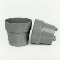 Кашпо Алемар VipSet 2,4л серый с дренаж вставкой /17шт/ЭД