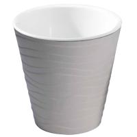 Кашпо Валенсия 5,2л серый шелк с вставкой /12шт/ДТ