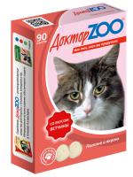 Витамины Доктор ZOO для кошек со вкусом ветчины 90 таблеток