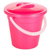 Ведро 6л евро пищевое с крышкой красное