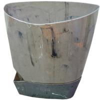 Кашпо Элеганс 2л серый мрамор с прик. под. /20шт/Рад