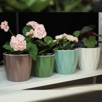 Кашпо Флюте 3л белый с вставкой