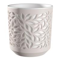 Кашпо Листья 8л пудра с белой вставкой КШ-5838 /12шт/ПП 
