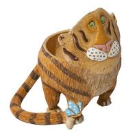 Кашпо Тигр с бабочкой керамическое 0,5л 118-159