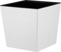 Кашпо Лондон квадрат 250мм Cube 11.6л белоснежный жасмин с вставкой ING7801