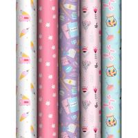 Упаковочная бумага 70*100см "Stylish" асс. 5 дизайнов 80г/м2 глянц. MESHU /Рельеф