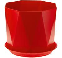 Кашпо ПРИЗМА 4,7л красный с под. М3139