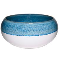 Кашпо Миска Vintage d24; h10см бело-голубой 073019