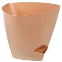 Кашпо Элеганс 0,5л бежевый с прик. под. /20шт/Рад