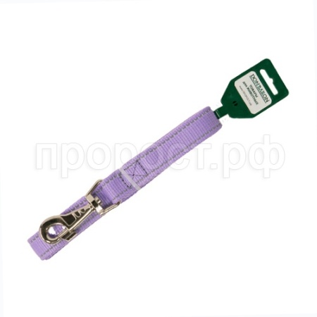 Поводок капрон 25мм*2м сиреневый со светоотражающими полосами DONBARON