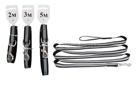 Поводок капрон 20мм*5м ЧИП светоотражающий/021622