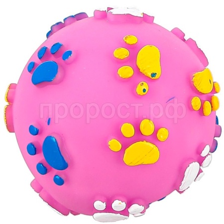 Игрушка с Мяч Лапки резиновый 6см/27754624 /Каскад