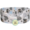 Лежанка овальная стеганая поролоновая хлопок Серые Мишки 52*46*20см/DONBARON