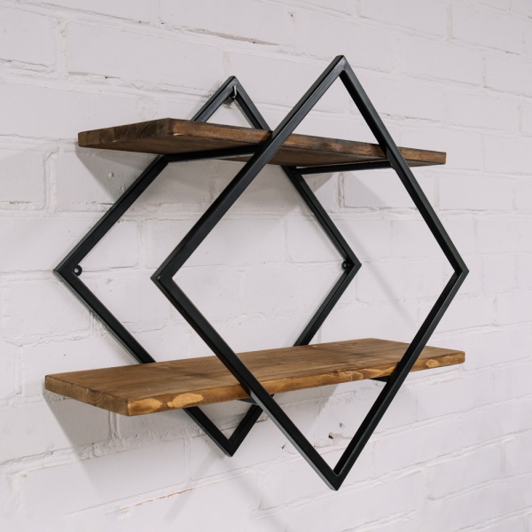 Подставка ЛОФТ настенная РОМБ 51-03 черная 56*23*56см РЗДИ