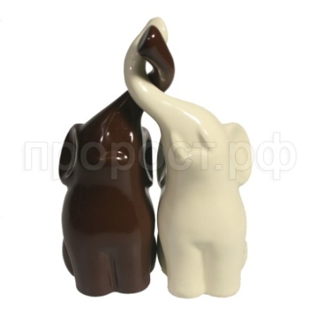Пара слонов (молочный+шоколад глянец)  L6,5W12H16  713417/S029