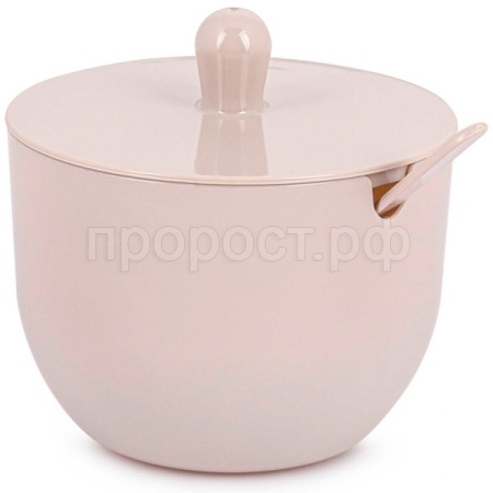 Сахарница Джелли 0,39л с крышкой/ложкой бежевый М8296 /12шт/ Альтерн 