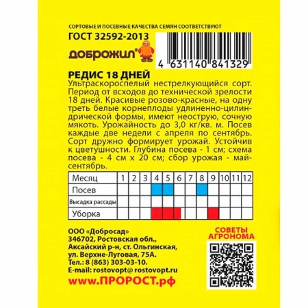 Редис 18 дней 2г