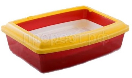 Туалет для кошек глубокий полный комплект красный ВАКА 