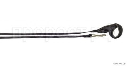 Поводок нейлон 25мм Премиум светоотражающий с неопреновой подкладкой черный 1,5м/02225051-07