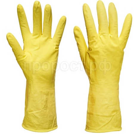 Перчатки хозяйственные латексные неопудренные S желтый 87559 /12шт/