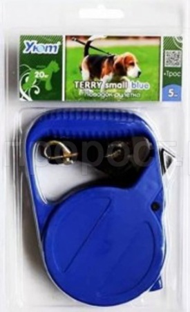 Рулетка Уют Terry М трос 5м на 20кг синяя/ТД9013сн