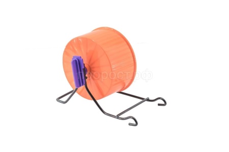 Игрушка для грызунов Колесо D90 Литое пластик полузакрытое на металлической подставке бирюза/3096/