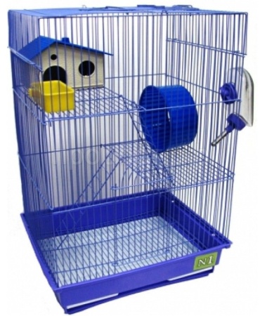 Клетка для хомяков трёхэтажная укомплектованная N1, размер 30*23*41см/ДКг125 