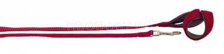 Поводок нейлон 20мм Премиум светоотраж с неопреновой подкладкой красный 1,5м/02220051-02