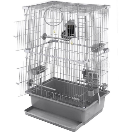 Клетка д/птиц ТУТТИ-2 ECO 42*30*66см (укомплект) серая/46212/Дарэлл