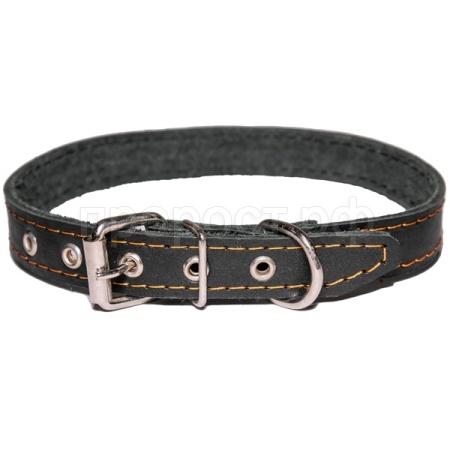 Ошейник кожа 20мм 1слойный прямой с надписью 50-52см/110009