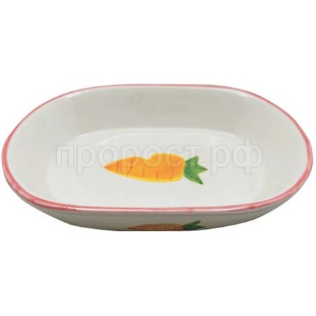 Миска керамика овальная белая с розовой каемочкой 13*9*3,7см 100мл/МКР2111/Евро