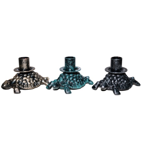 ДЕКОР Подсвечник Черепаха антик зеленый РЗДИ/1шт