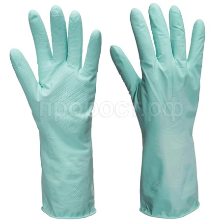 Перчатки хозяйственные латексные опудренные S мята 87595 /12шт/