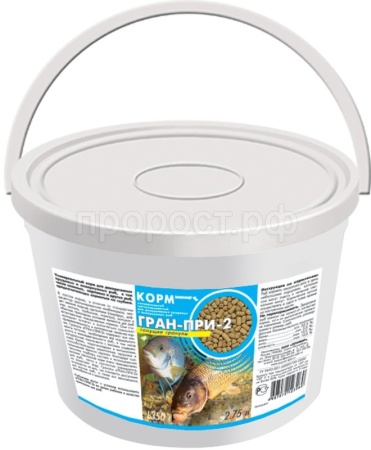 Корм для рыб ГРАН-ПРИ 2 тонущие гранулы 1,35кг(2,75л)