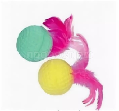 Игрушка для кошек Мячик полосатый пороллоновый 3,5см 