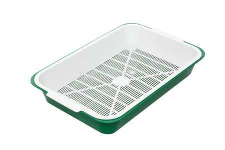 Туалет д/кошек с белой сеткой 40*26*6,5см серый/2901/Дарэлл