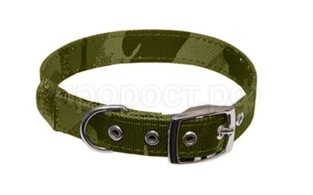 Ошейник капрон 40мл"Камуфляж"52-62см,зеленый