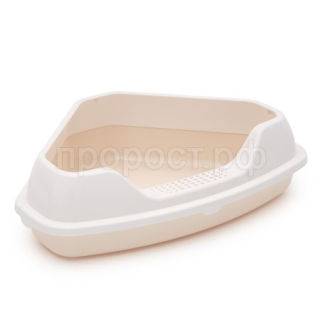 Туалет д/кошек угловой с бортом беж/12шт/М8653