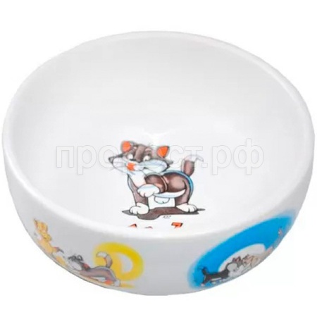 Миска керамика рисунок котов 13,4*4см 290мл/МКР128/Евро