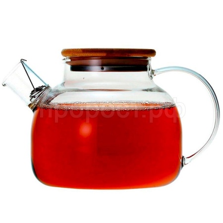 Чайник заварочный 1л Foresta di bambù стекло с крышкой из бамбука /12шт/910122/Mallony