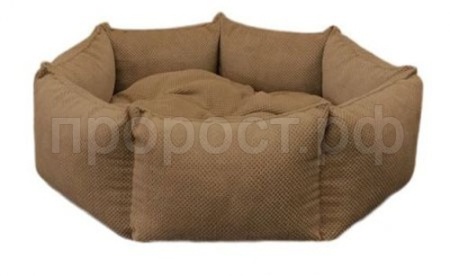 Лежанка УЮТ FASHIOH круглая велюр. синтешар корич. 60*60*16см/МКЛ43/Евро